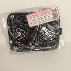 Thirty-One Black and White Luggage Tag Onyx Blossom thirty-one